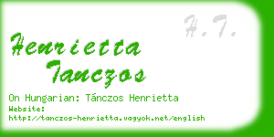 henrietta tanczos business card