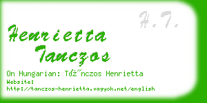 henrietta tanczos business card